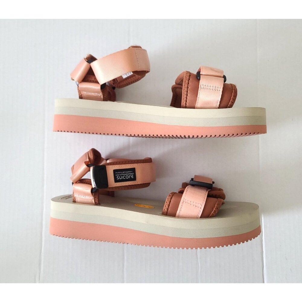 Suicoke CEL-VPO Platform Sandals in Peach/Cream Womens Sz 9 EU 39 Vibram NWOB - Picture 4 of 9